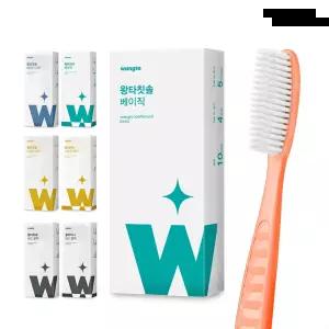 왕타칫솔 부드러운 베이직10개입 왕 대왕 칫솔 4cm 둥근이중미세모
