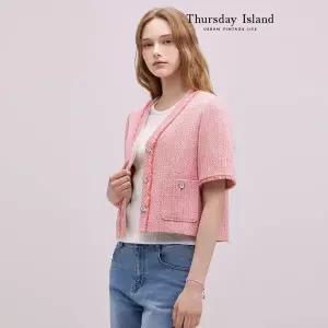 [Thursday Island] 트위드 브이넥 크롭 자켓(T244MJK234W)