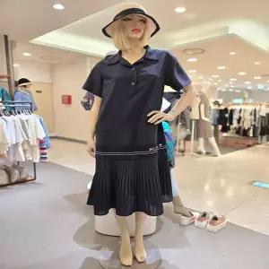 [하프클럽/베네통]베네통 메쉬 라인 플리츠 원피스 BAOPA2-631-NY