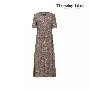 [써스데이아일랜드][Thursday Island] V넥 로브 원피스(T244MOP632W)