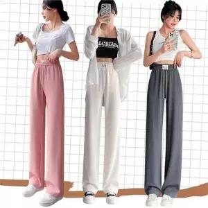 여성 캐주얼 팬츠 빅사이즈 데일리 여름 여성 와이드 팬츠 HWY-1008271 냉장고 바지 폴리에스터 트레이닝