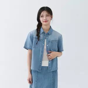 [26SS] 여성) 인디고 요크 포켓 디테일 데님 셔츠 AQ2DDH351-LB