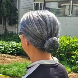 쪽진머리 할머니 가발 흰머리가발 촌캉스 할머니가발 분장용가발 백발가발