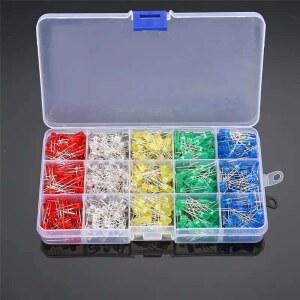 새싹재배기 500Pcs 상자 5mm LED 다이오드 노란색 빨간색 파란색 녹색 흰색 구색 DIY 키트 발광 세트