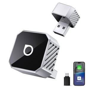 OTTOCAST 미니 3.0 (포트) 2025 무선 카플레이 및 안드로이드 오토 2-IN-1 어댑터 플러그 앤 플레이 5GHZ WIFI 폰 안드로이드용 커넥트 98% 이상의 OEM 유선 차량에 적합