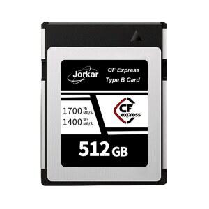 Jorkar 512GB CF Express 타입 B 메모리 카드 최대 1700MB/s의 고속 RAW 8K 4K 사진 및 비디오 카메라 캠코더용 니콘호환 Z6 /Z7 /Z8 /D6 캐논호환 EOS호환1DXMARK III /EOS호환R5 파나소닉호환 S1 /S1R DJI 호환 Ro