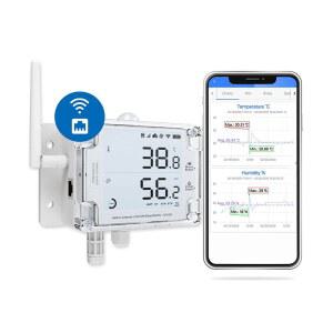 UbiBot GS1AETH1RS 이더넷 및 WiFi 온도/습도/조도 센서 데이터 로거 외부 프로브 예약 보고서 다중 알림 로컬 배포 지원2.4GHz 허브 필요 없음