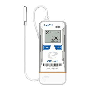 Elitech USB 디지털 온도 데이터 로거외부 프로브 재사용 가능 레코더 포함 섀도우 32000포인트 자동 PDF/CSV 보고서 Windows /MacOS용 냉장고 온도계 LogEt5TE Blue