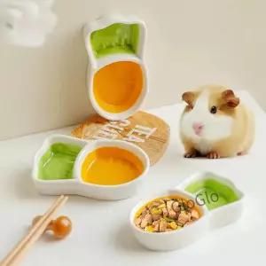 당근 모양 햄스터 그릇 2 in 음식 및 물 공급기 칸막이 고슴도치용 물림 방지 소동물 케 액세서리