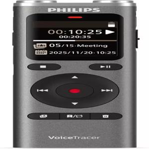 필립스 DVT2075 보이스트레이서 오디오 레코더 MP3 및 PCM 마이크 리치 스테레오 사운드 조립형 AI 시험