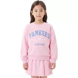 [아웃도어스/MLB]MLB 키즈 바시티 여아 맨투맨 세트 7FS2V0341-50PKP