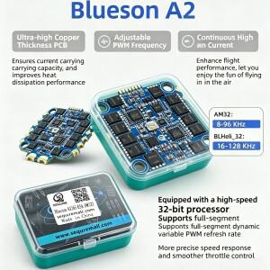 세쿼 블루손 A2 6s | 8s 70a Esc (AM32 OR Blheli_32 프리릴리즈 펌웨어 포함) 128khz 4in1 FPV 드론 레이
