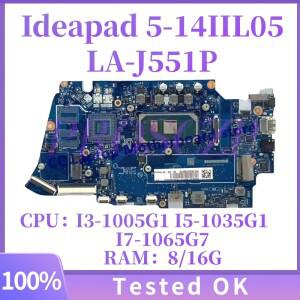 FLMS0 LA-J551P 레노버 아이디어패드 5-14IIL05 노트북 마더보드 i5-1035G1 CPU 8G 16G RAM UMA 5B20Y88970