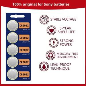 소니 호환호환 2-50PCS CR2032 리튬 코인 배터리 220mAh 초고용량  tv 원격 자동차 시계 줄에 대 한 강력한