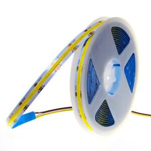 CRI90 CCT COB LED 스트립  선형 유연한 리본 조명  608LED/m  5mm  2700-6500k 디밍 라이트  DC12 V  5M
