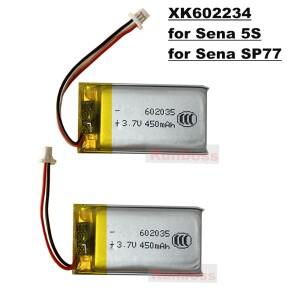 3.7V 450mAH XK 602234 Sena 5S SP77 무선 헤드셋용 교체 배터리 2선 3선 새 리튬 폴리머 충전식 팩