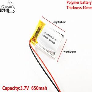 3.7V 리튬 폴리머 배터리 102428 650mAh MP3 블루투스 시계 셀 소형 스테레오 GPS
