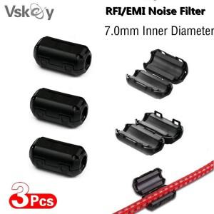 RFI EMI 노이즈 억제 필터  스피커 비디오 홈 HDMI AV 동축 코드 차폐 페라이트 코어 클립  7.0mm  3 개