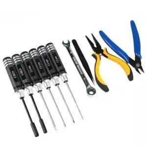 0PCS 0in FPV 드론 RC 도구 키트 정밀 드라이버 플라이어 렌치 세트 쿼드콥터 수리 업그레이드 취미 모델용