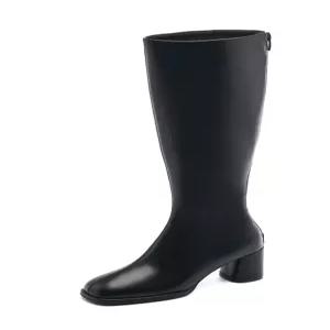 스퍼 Cecil Minimal 미니멀 가죽 롱부츠 6cm