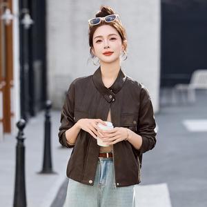 원픽 여성 가죽 차이나 재킷 봄 트렌드 라이더 PU가죽 캐주얼 코트
