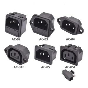AC-01 C13 C14 3핀 전원 플매트 카펫 러그 및 소켓 250V 10A 퓨즈 적색등 로커 보트 스위치