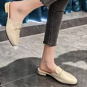 아이보리 여성슬리퍼 쿠션슬리퍼 파우치 옥스퍼드화 옥스퍼드구...