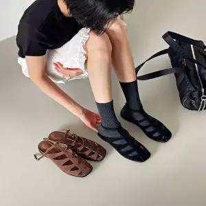 [오르토]여성 2컬러 글레디에이터 스타일 스웨이드 뮬 샌들