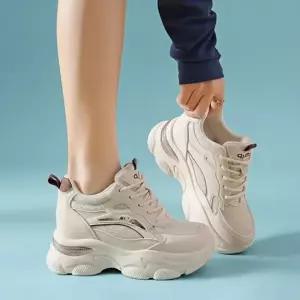 여성 데일리 초경량 메쉬 통풍 7.5cm 키높이 어글리 스니커즈