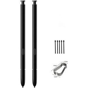 2PCS 삼성제품호환 노트 10 S 펜(블루투스 없음) 삼성호환 /10 플러스 플러스 스타일러스 펜 교체 + 팁 /닙스 (블랙*2)