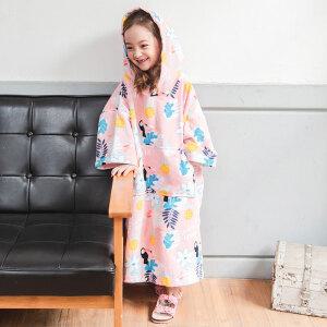 베베샤 트로피컬 핑크 아동 후드롱비치가운 유아 어린이 목욕가운 샤워타월 휴가 물놀이 수영장 캐릭터 비치타올