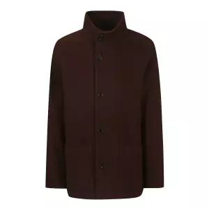 [지이크] [STEIN GARTEN] W100 부클 버튼 하이넥 코트 다크브라운 (PJHAX7905)