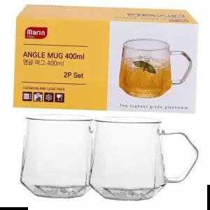 마린 글라스 앵글 머그 400ml 2p