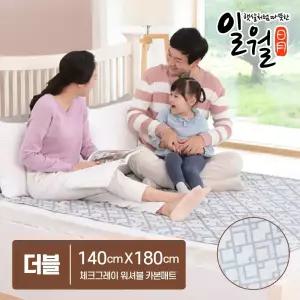 일월 카본매트 체크그레이 워셔블 전기 온열매트 겨울난방
