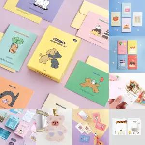 커들리 메세지 카드 세트 대용량 편지지/엽서/봉투/편지/미니/메시지/생일/메모/감성/파스텔/연애/고급