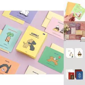 커들리 메세지 카드 세트 대용량 편지지/감사/메시지/축하/엽서/생일/종이/편지/손카드/미니/기념일/답례