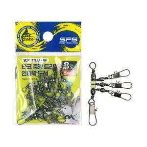 싸파 더블킬 SDK-TTLISS-8 타코 축광 트리플 인터락 도래 8호 5PCS 두족류낚시장비 공구 쭈꾸미 문어 스냅