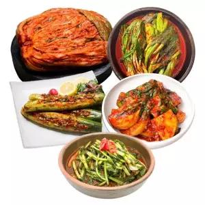 도미솔김치 왕비포기 5kg+열무2kg+오이통2kg+쪽파갓2+석박지2 총5종13kg