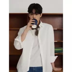 BEANPOLE MEN 시어서커 솔리드 셔츠 - 화이트