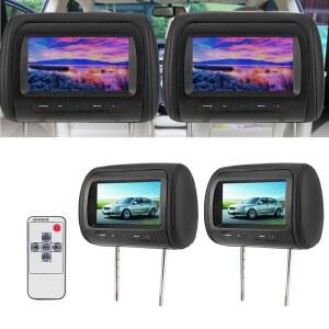 카플레이 모니터 디스플레이 carplay 네비게이션 2개 7인치 무선 제어 조절식 자동차 헤드레스트 LCD 비디오 MP5 블랙