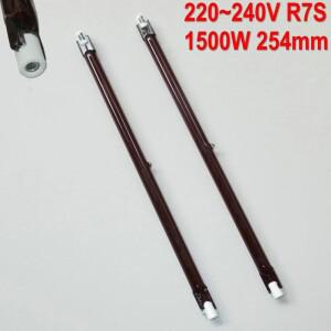 2x 1500W 254mm R7S 220-240V 석영 루비 레드 적외선 히터 바 튜브  열 램프