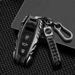 아연 합금 자동차 키 케이스  아우디 A3 A6 C8 A7 S7 A8 D5 4N S8 Q7 Q8 E-tron   액세서리 링 커버