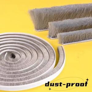 자체 접착 강모 양모 더미 Weatherstrip 도어 창 브러시 씰 7/9X5mm 12mm  겨울 회색 흰색 갈색