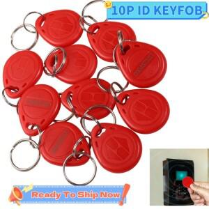 10P 빨간색 방수 64bit EM4100 칩 125KHz RFID EM-ID 액세스 카드 태그 토큰 열쇠 고리 Keyfob 읽기 전용