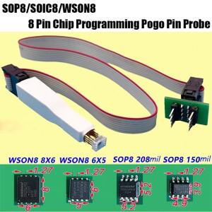 1개 1.27mm 피치 스프링  프로브 케이블 SOP8 플래시 EEPROM IC 칩 라이팅 다운로드 프로그래머용
