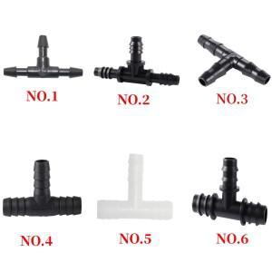 50개 바브드 3방향 티 커넥터 3mm 4mm 8mm 10mm 13.5mm 호스 액세서리 조인트 T형 파이프 피팅 어댑터