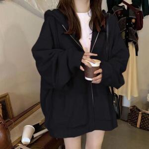 패브릭픽 여성 맨투맨 후드 카디건 봄가을 캐주얼 상의