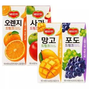[셀러허브]델몬트 (오렌지,포도,망고,사과)4종혼합 190mlX32팩 (S15789997A)