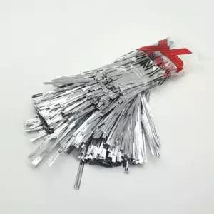 [룽스_66]포장용 끈타이 철끈 빵끈 실버 10cm