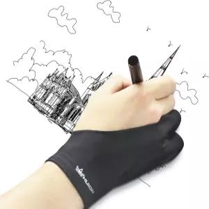HUION GL02 대형 아티스트 드로잉 글러브 왼손 또는 오른손 태블릿 및 종이 스케치용 두 손가락 탄성